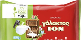 Νέες mini σοκολάτες Ίον με Stevia!