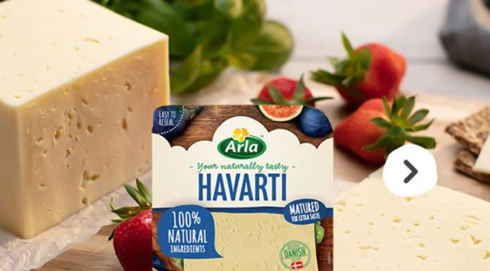 Κίτρινο τυρί Havarti από την Arla Foods