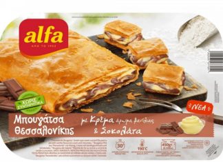 Μπουγάτσα Θεσσαλονίκης alfa με κρέμα και σοκολάτα